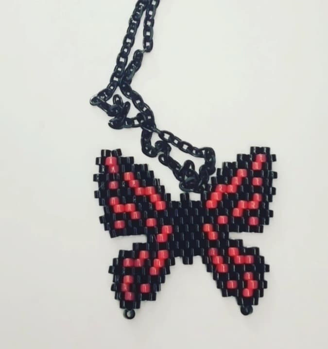 Butterfly beaded pendant 
