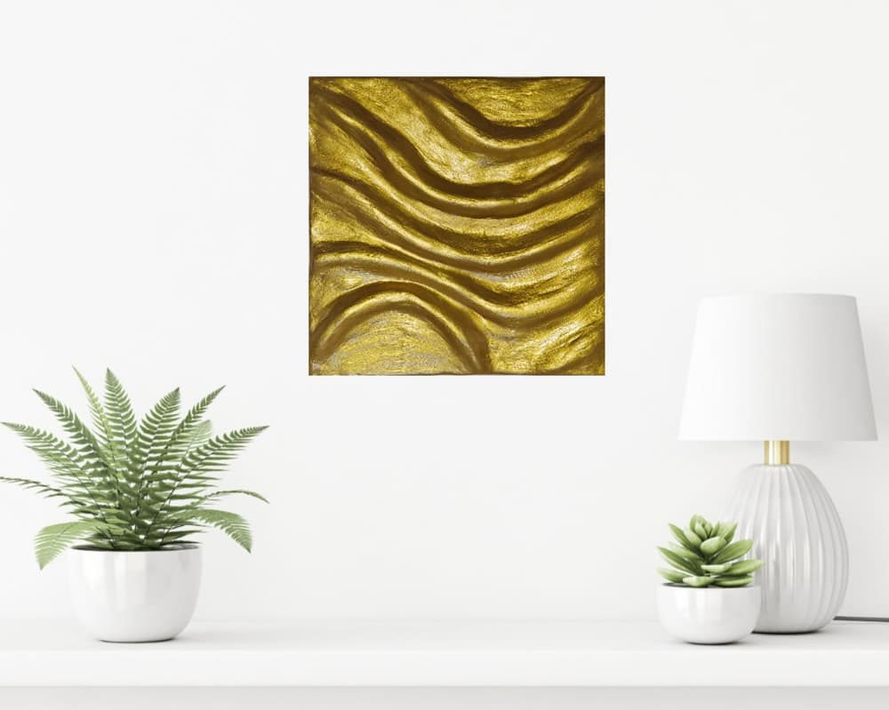 Golden Textured 3D wall art