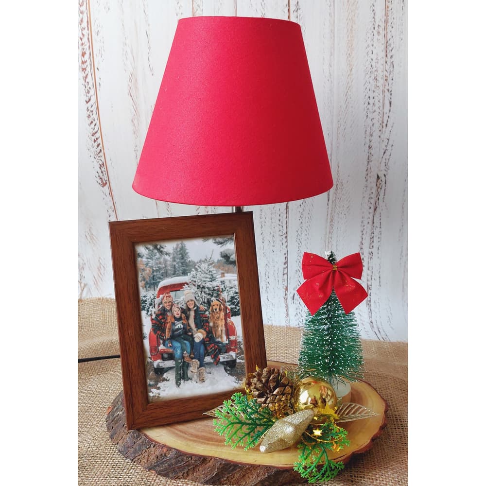 Wooden Lamp And Frame Set