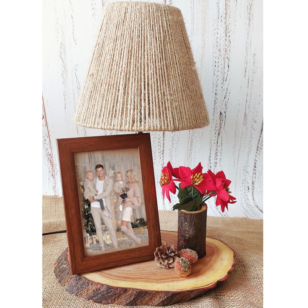 Wooden Lamp And Frame Set