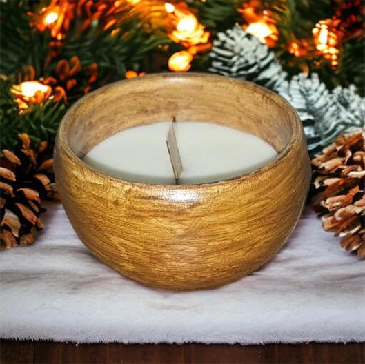Wooden candle pot 