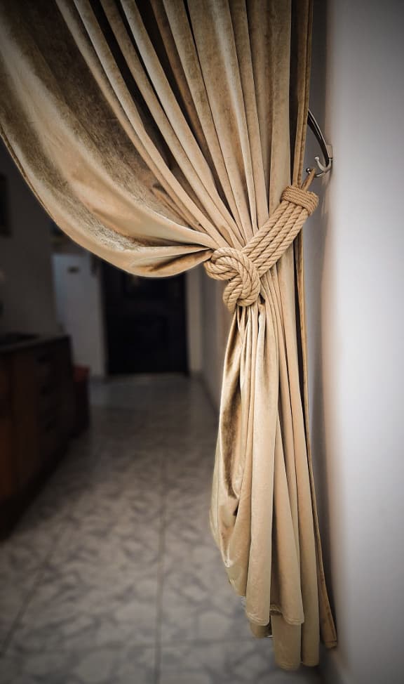 Large jute Curtain Tie Back, Curtain Hold-back 70 cm