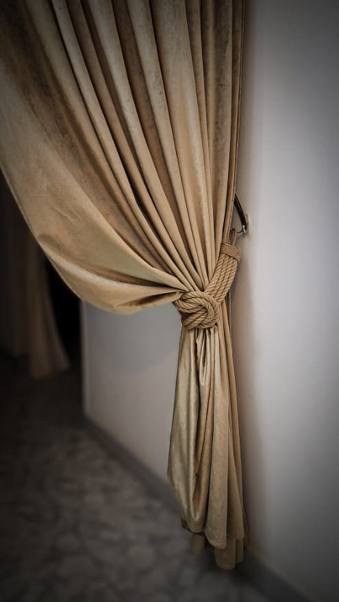 Large jute Curtain Tie Back, Curtain Hold-back 70 cm