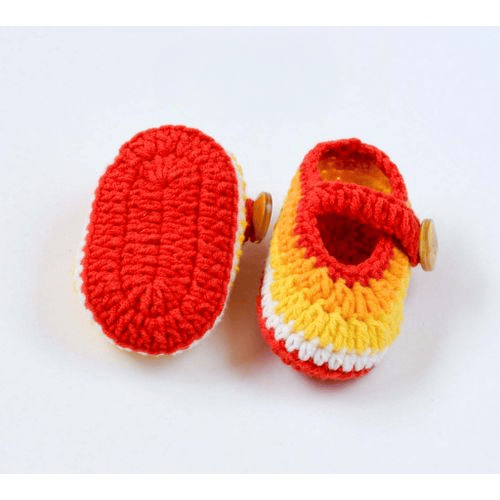 Handmade Crochet Baby Girl Set (shoes + Headband) - Cotton - Multicolor - size : newborn