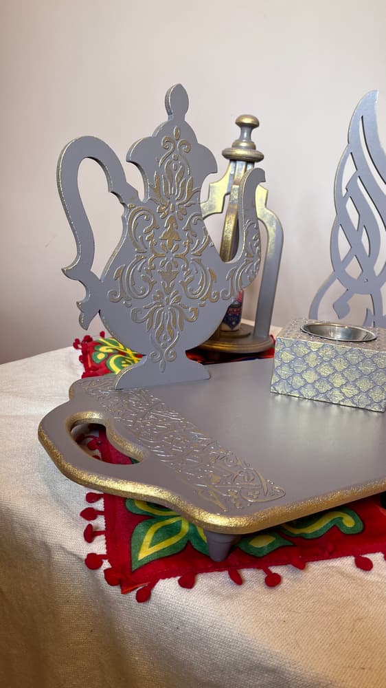 Decorative tray with incense burner