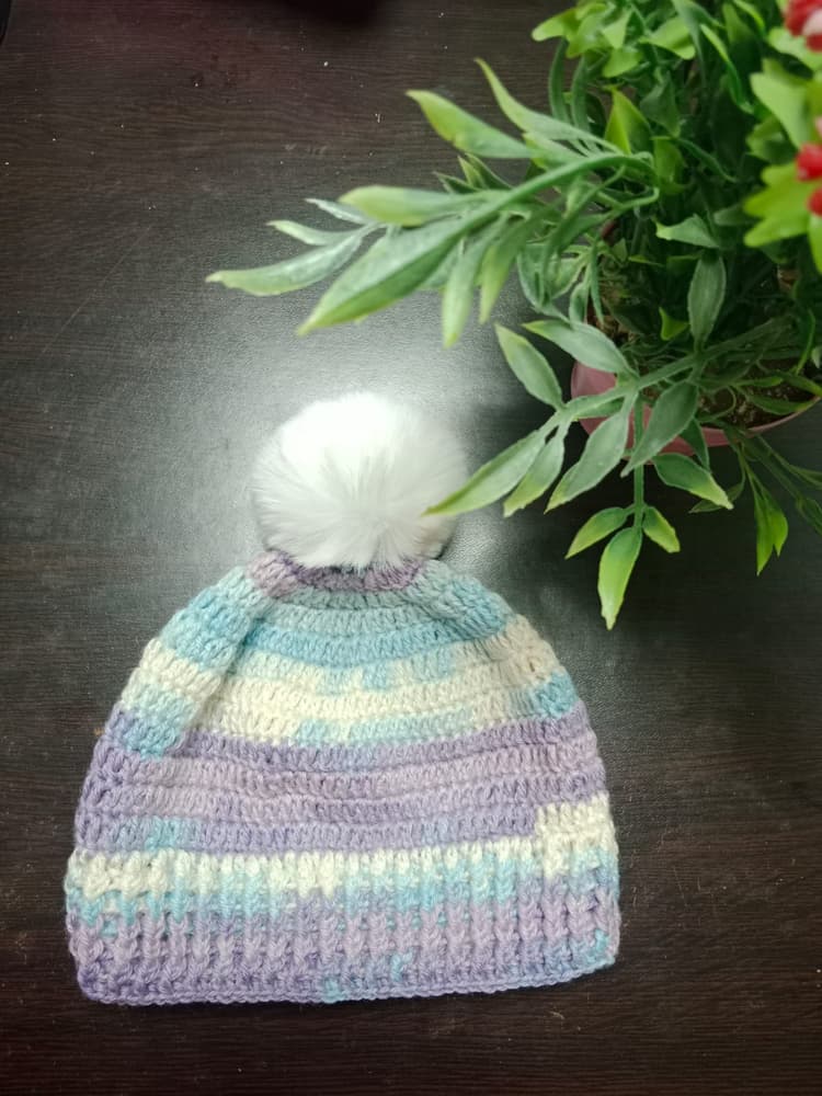 handmade baby ice cap - wool - colorful - size : 0-3 months