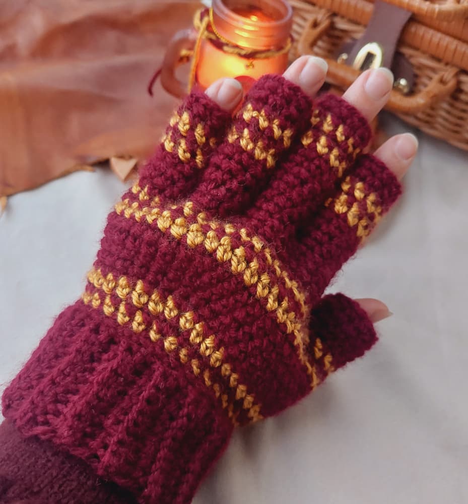 Harry potter crochet half finger  gloves 