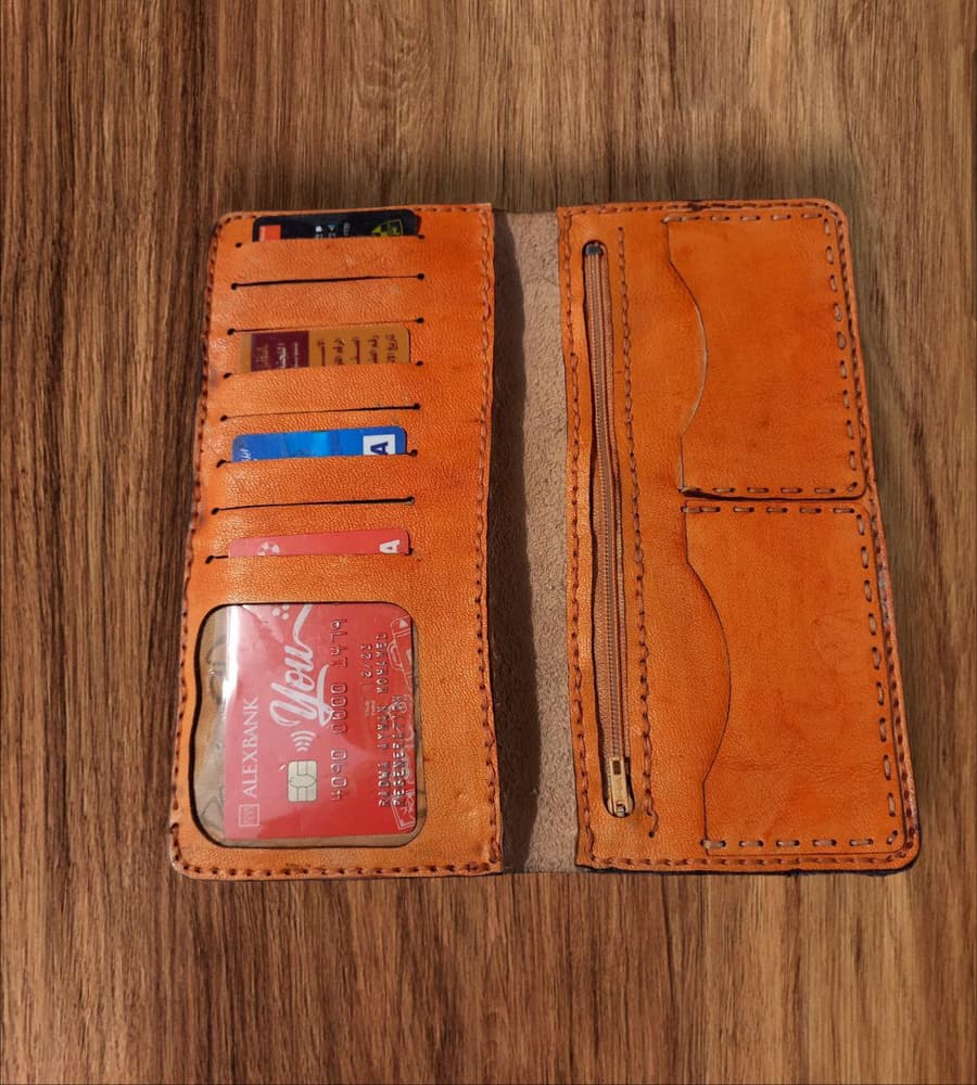 Handmade natural leather women's wallet